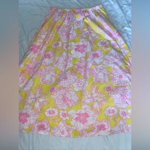 70s Vintage Liza By Lilly Pulitzer Aline Midi Psychedelic Skirt Juniors Size L